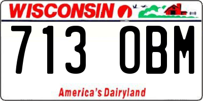 WI license plate 713OBM