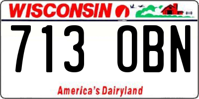 WI license plate 713OBN