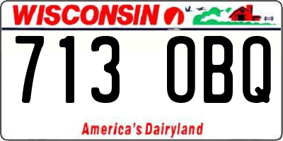 WI license plate 713OBQ