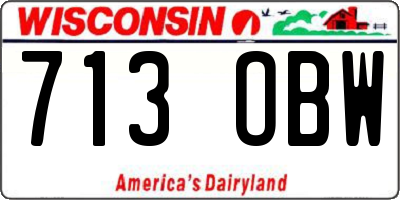 WI license plate 713OBW