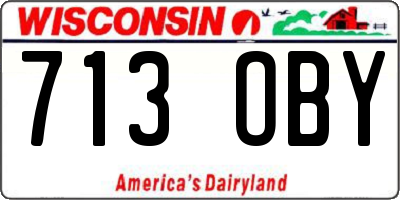 WI license plate 713OBY