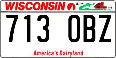 WI license plate 713OBZ