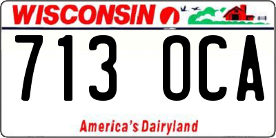 WI license plate 713OCA