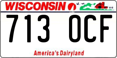 WI license plate 713OCF