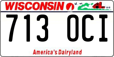 WI license plate 713OCI