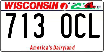 WI license plate 713OCL