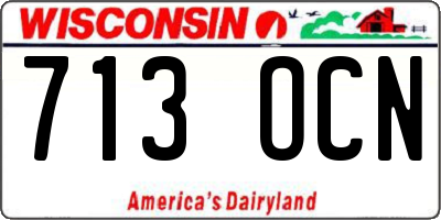 WI license plate 713OCN