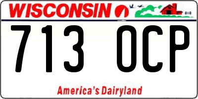 WI license plate 713OCP