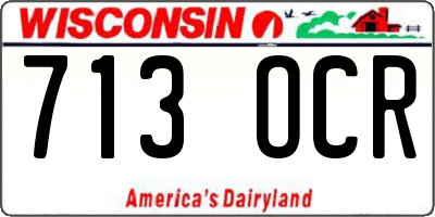 WI license plate 713OCR