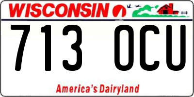 WI license plate 713OCU