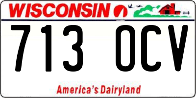 WI license plate 713OCV