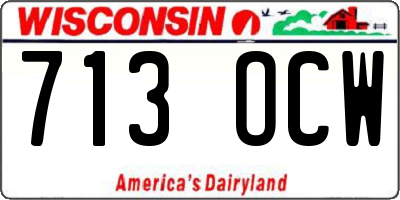 WI license plate 713OCW