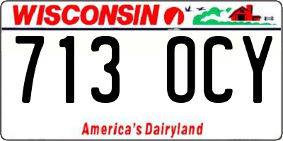 WI license plate 713OCY