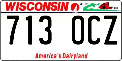 WI license plate 713OCZ