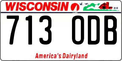 WI license plate 713ODB
