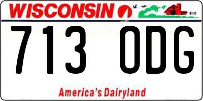 WI license plate 713ODG