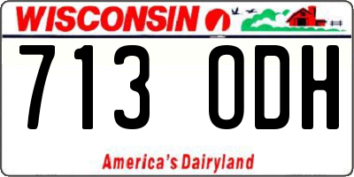 WI license plate 713ODH