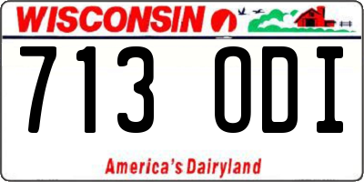 WI license plate 713ODI