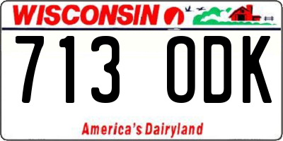 WI license plate 713ODK