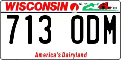 WI license plate 713ODM