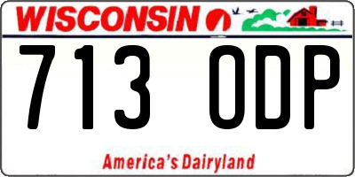 WI license plate 713ODP