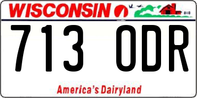 WI license plate 713ODR