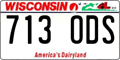 WI license plate 713ODS