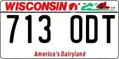 WI license plate 713ODT