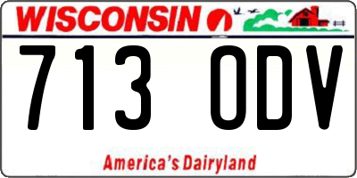WI license plate 713ODV