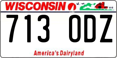 WI license plate 713ODZ