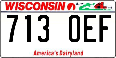 WI license plate 713OEF
