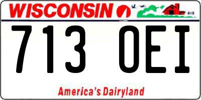 WI license plate 713OEI