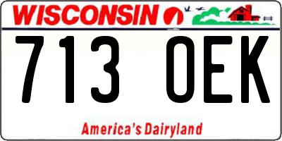 WI license plate 713OEK