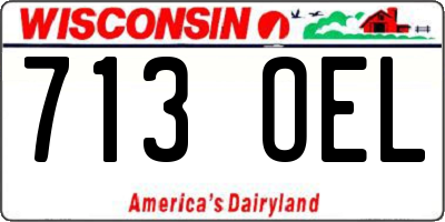WI license plate 713OEL