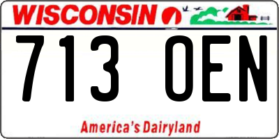 WI license plate 713OEN
