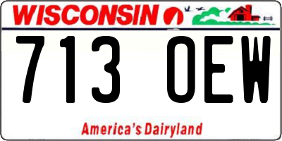 WI license plate 713OEW