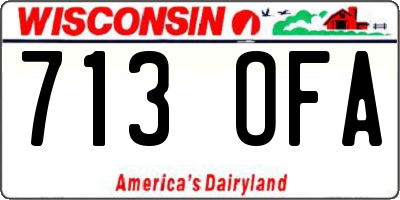 WI license plate 713OFA