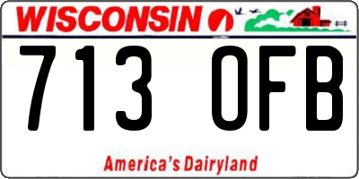 WI license plate 713OFB