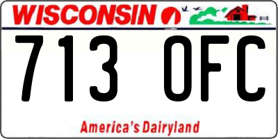 WI license plate 713OFC