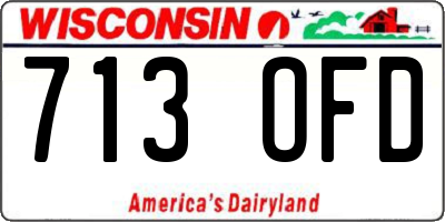 WI license plate 713OFD