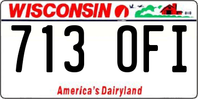 WI license plate 713OFI
