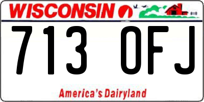 WI license plate 713OFJ