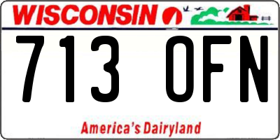 WI license plate 713OFN