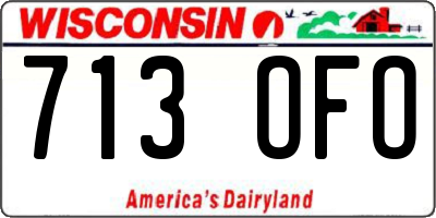 WI license plate 713OFO