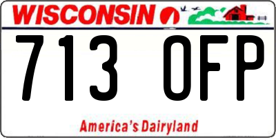 WI license plate 713OFP