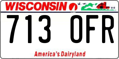 WI license plate 713OFR