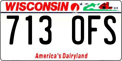 WI license plate 713OFS