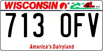 WI license plate 713OFV