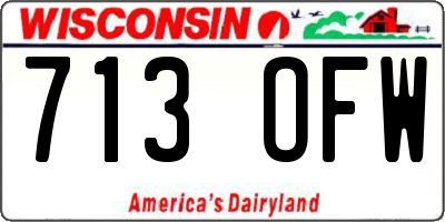 WI license plate 713OFW