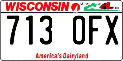 WI license plate 713OFX